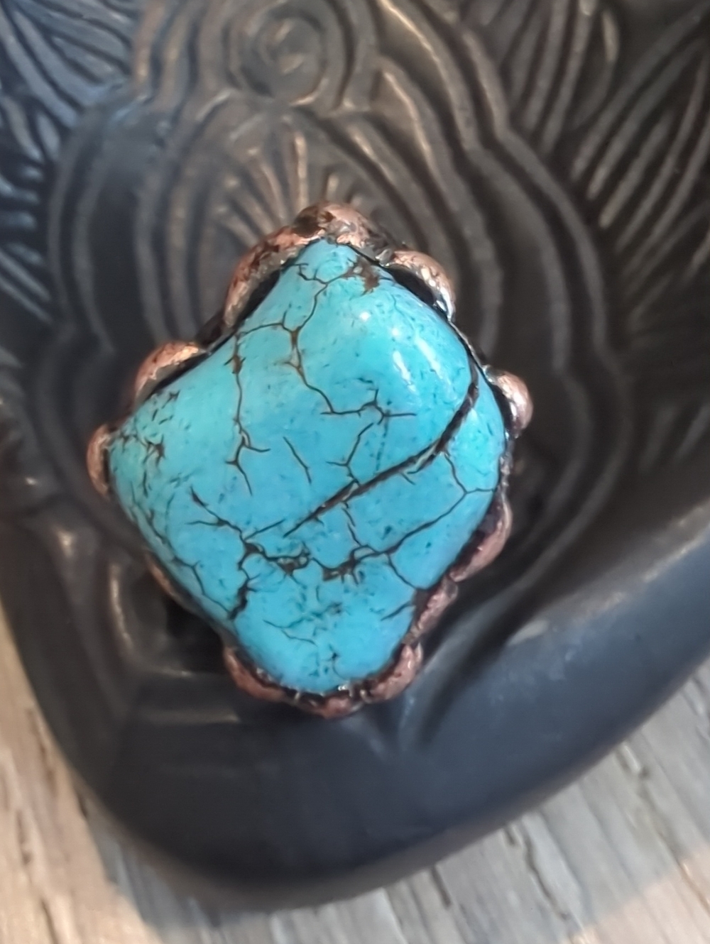 Southwest Turquoise Copper Statement Ring
